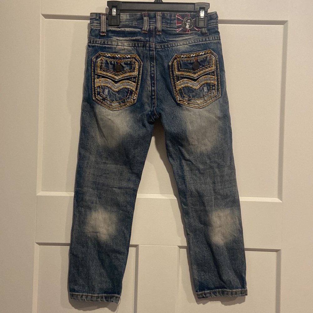 Monarchy Collection Embroidered Distressed Slim Jeans Boys 7